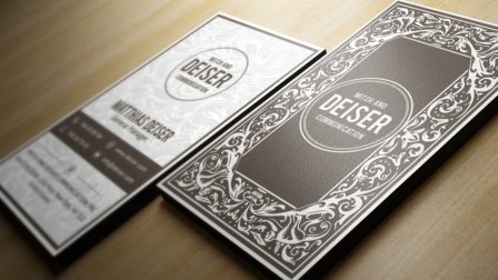 Biglietto da visita classico con decorazioni 3