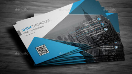 Biglietto da visita geometrico con immagine 1