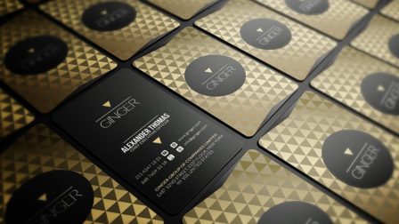 Biglietto da visita raffianto nero e oro 1