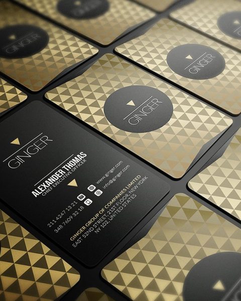 Biglietto da visita raffianto nero e oro 1