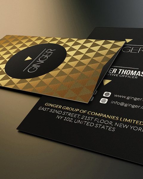 Biglietto da visita raffianto nero e oro 3