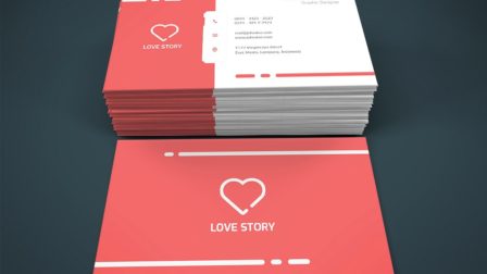 Biglietto da visita semplice con colori flat4