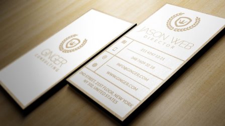 Biglietto da visita verticale bianco oro1
