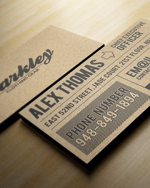 Biglietto da visita vintage tipo sughero1