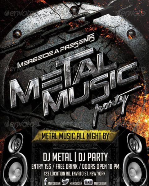 Volantino per evento musicale heavy metal