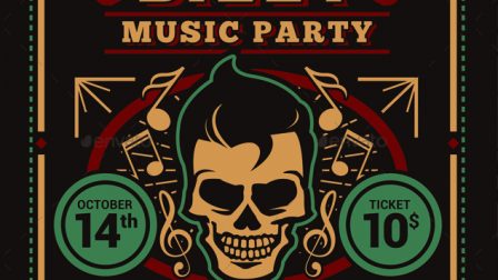 Volantino per evento musicale rock party
