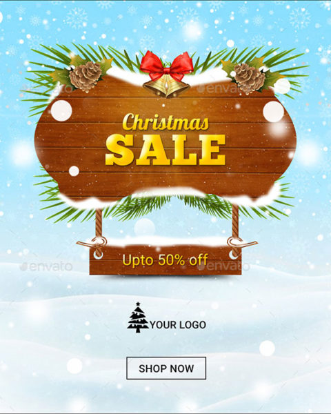 banner promozionali tema natalizio per ecommerce