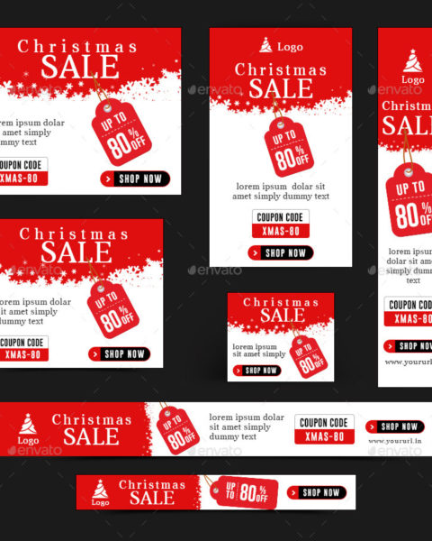 16 banner promozionali tema natalizio per ecommerce