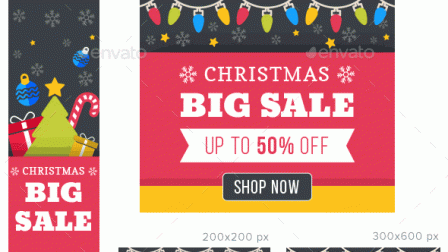 Banner promozionali tema natalizio per ecommerce