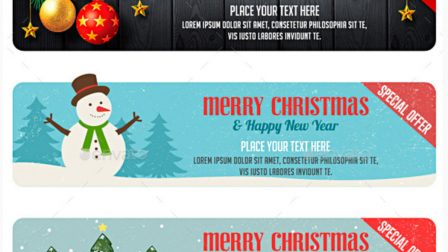 banner promozionali tema natalizio per ecommerce