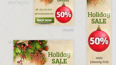 banner promozionali tema natalizio per ecommerce
