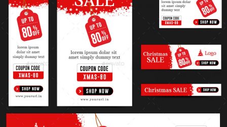16 banner promozionali tema natalizio per ecommerce