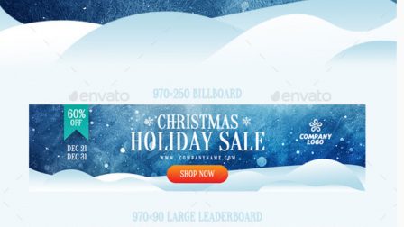 banner promozionali tema natalizio per ecommerce