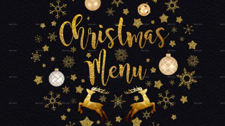 Menù di Natale nero e oro 1