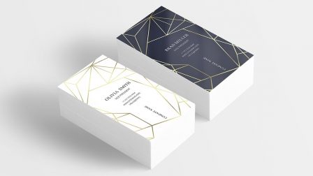 Biglietto da visita elegante con linee geometriche-2