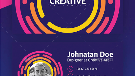 Biglietto da visita moderno con cerchi-1