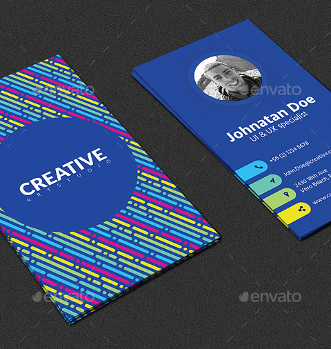 Biglietto da visita moderno con pattern colorato-3