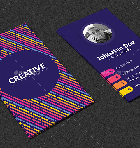 Biglietto da visita moderno con pattern colorato