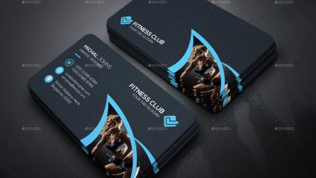 Biglietto da visita scuro ed elegante fitness