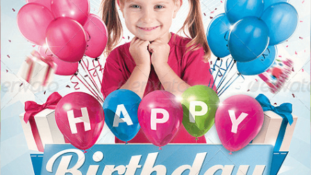 Volantino festa di compleanno con la tua foto