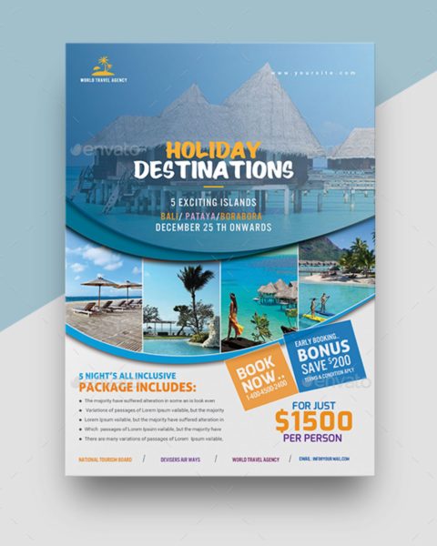 Volantino per promuovere un viaggio