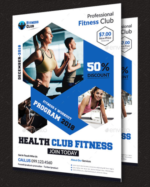 Poster fitness con elementi esagonali-3
