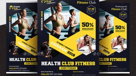 Poster fitness con elementi esagonali