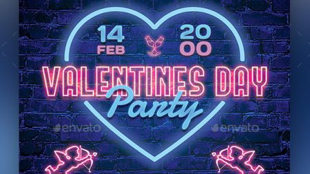 Volantino effetto neon San Valentino