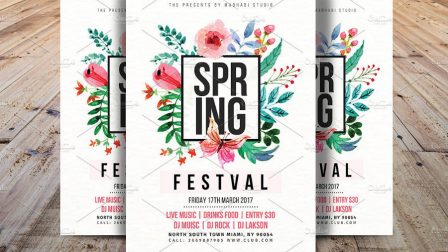 Flyer di primavera con motivo floreale 2