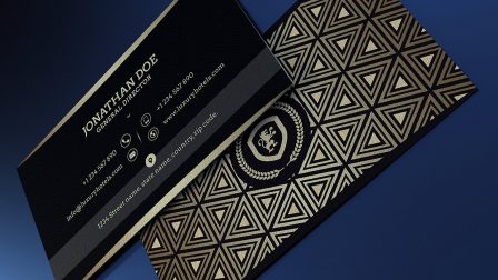 Biglietto da visita raffinato nero e oro