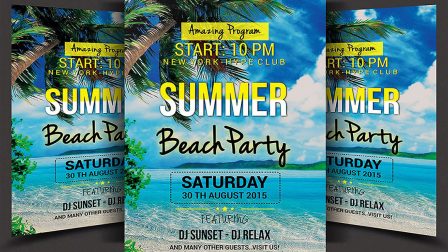 Volantino party sulla spiaggia