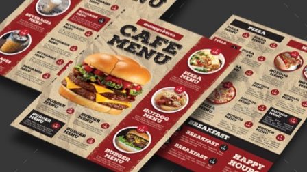 Menù per pub hamburgeria