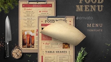 Menù per pub pizzeria ristorante