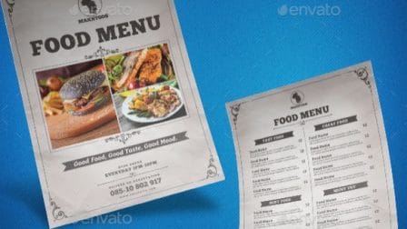 Menù per pub pizzeria ristorante