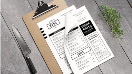 Menù per pub pizzeria ristorante