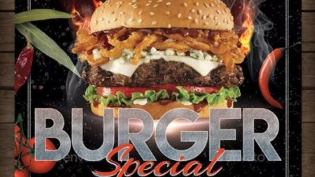 Volantino promozionale per pub hamburgeria V2