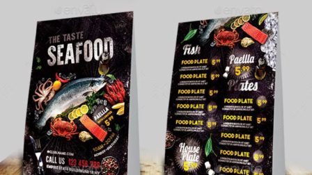 Design Menù ristorante di pesce V10