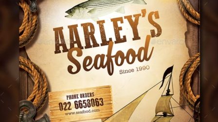 Design Menù ristorante di pesce V3