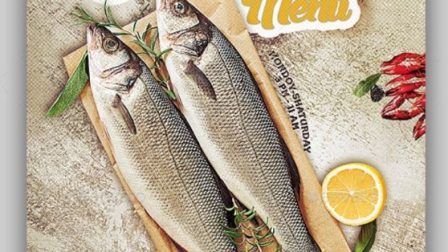 Design Menù ristorante di pesce V9