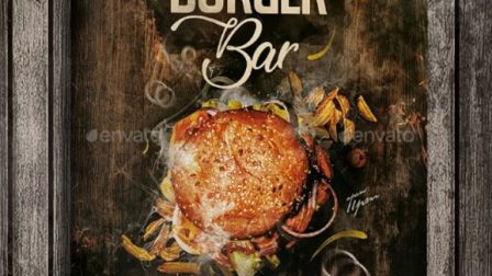 Menù per pub hamburgeria V8